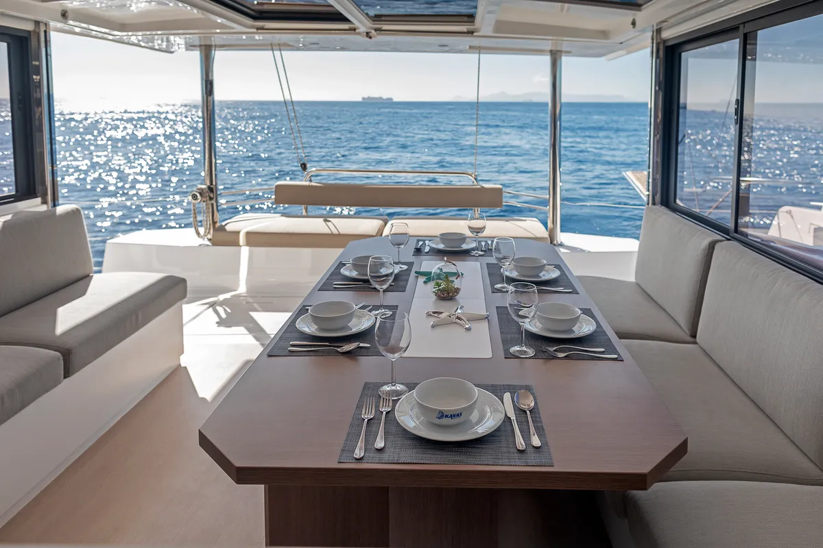 Salon of Kos 46.Cat2, a Bali 4.6 catamaran at Athens, Greece