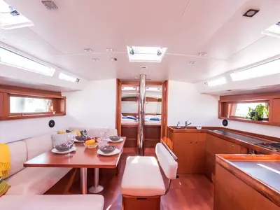 Salon of Summer Dream, a Beneteau Oceanis 48 sailboat at Split, Croatia
