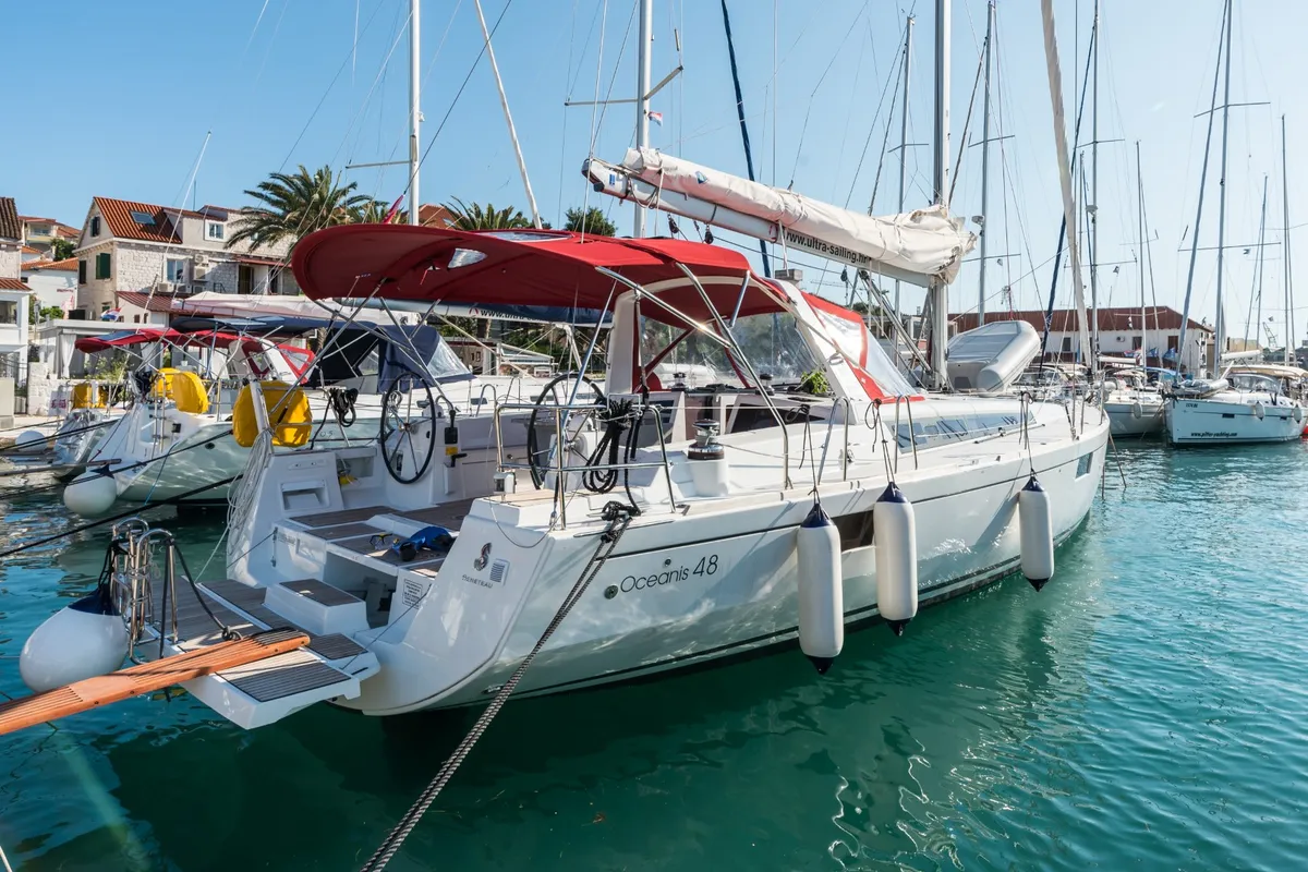 Exterior view of Summer Dream, a Beneteau Oceanis 48 sailboat at Split, Croatia