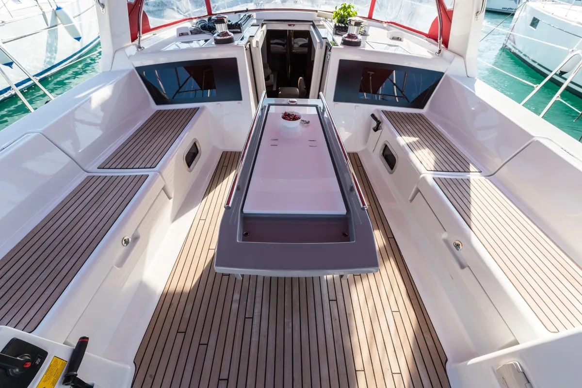 Deck of Summer Dream, a Beneteau Oceanis 48 sailboat at Split, Croatia