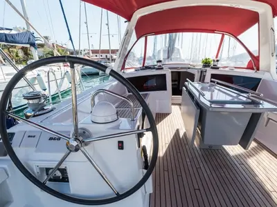 Cockpit of Summer Dream, a Beneteau Oceanis 48 sailboat at Split, Croatia