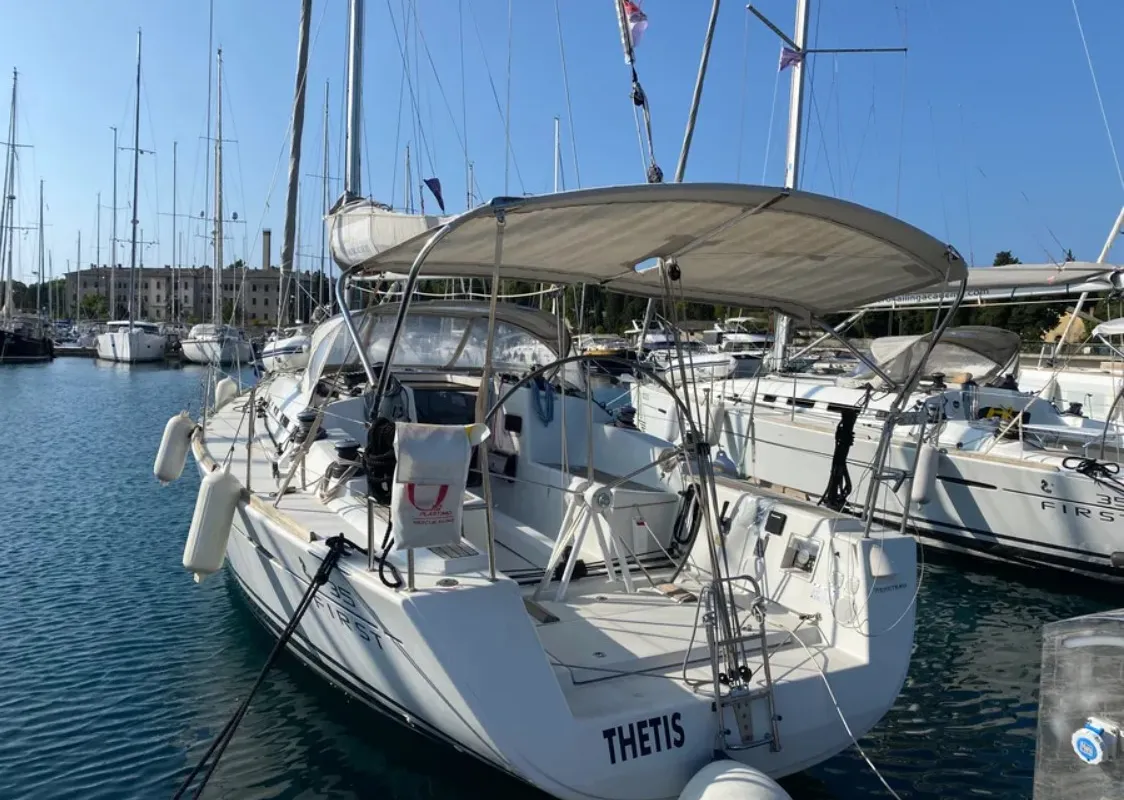 Exterior view of THETIS, a Beneteau First 35 sailboat at Grad Pula, Croatia