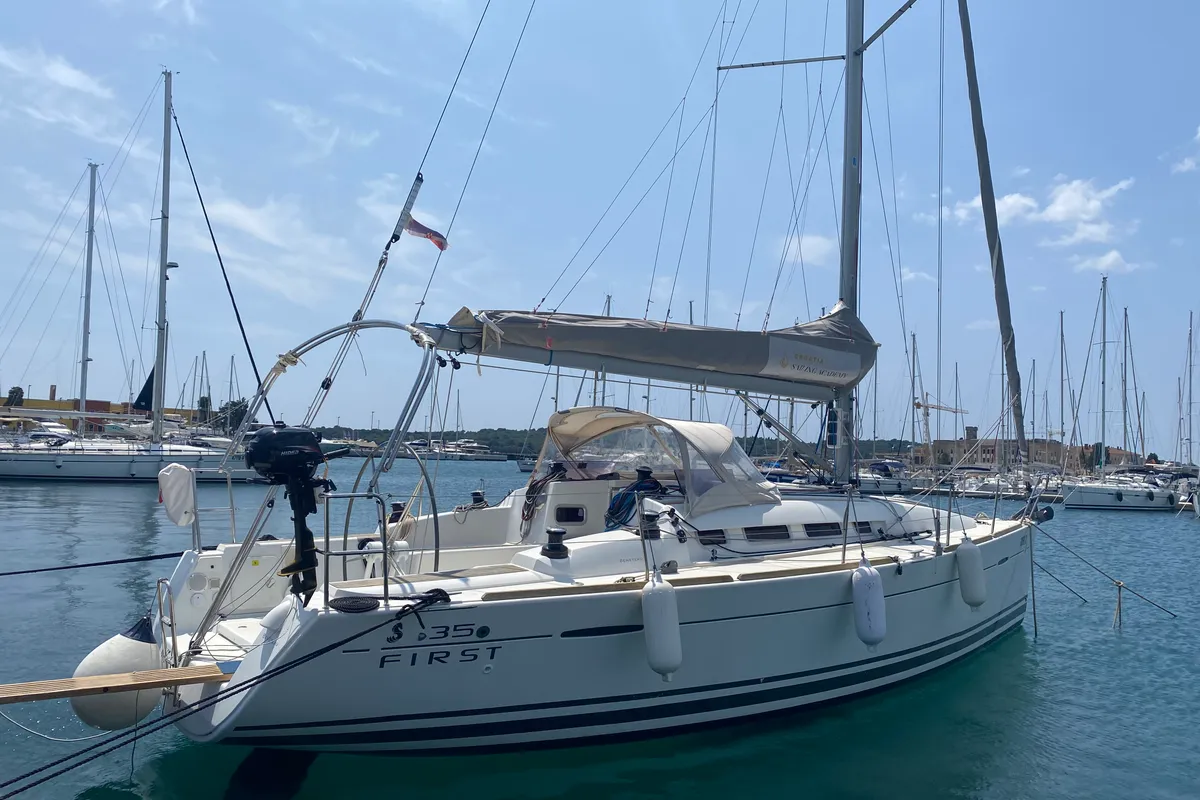 Exterior view of THETIS, a Beneteau First 35 sailboat at Grad Pula, Croatia