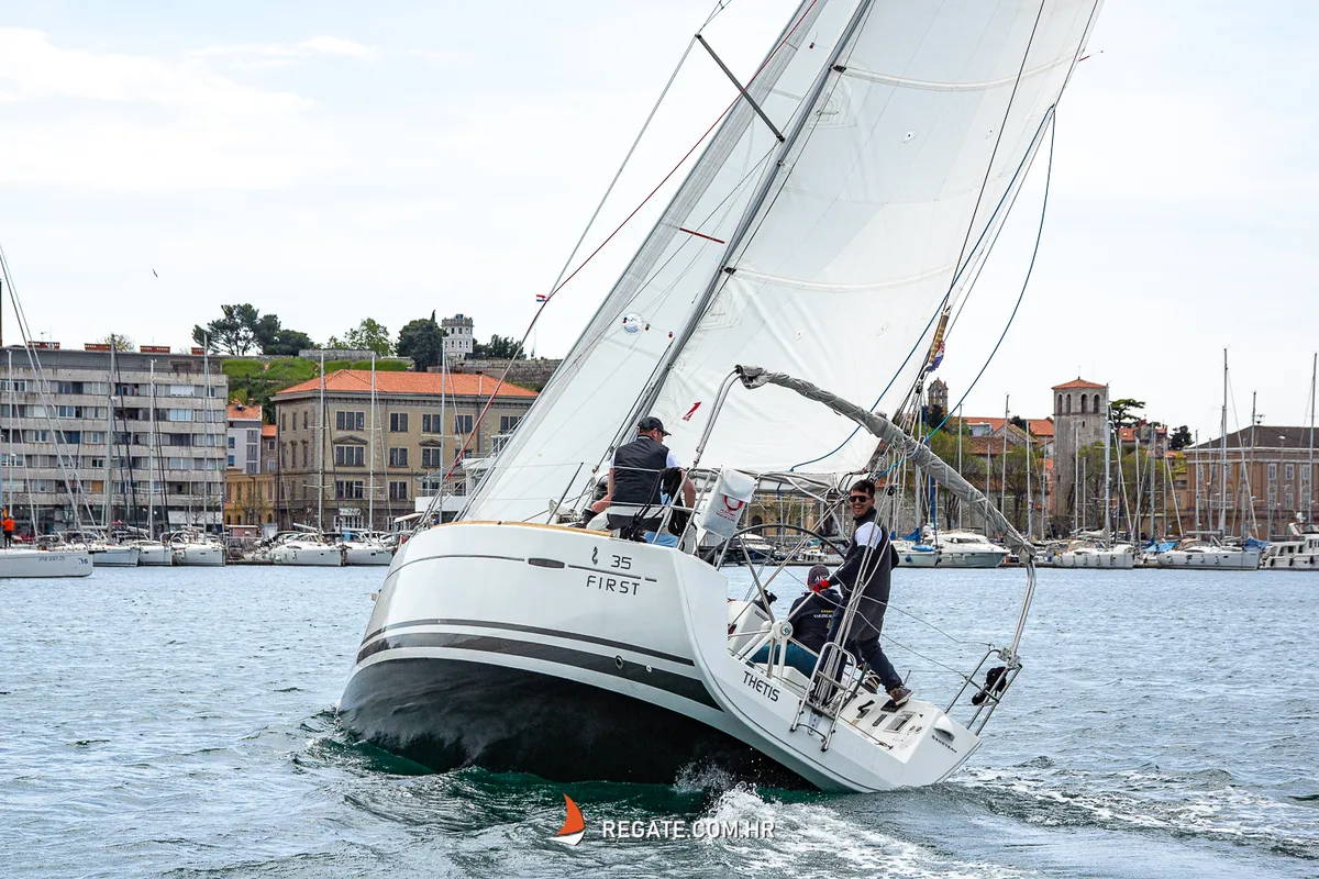 Exterior view of THETIS, a Beneteau First 35 sailboat at Grad Pula, Croatia