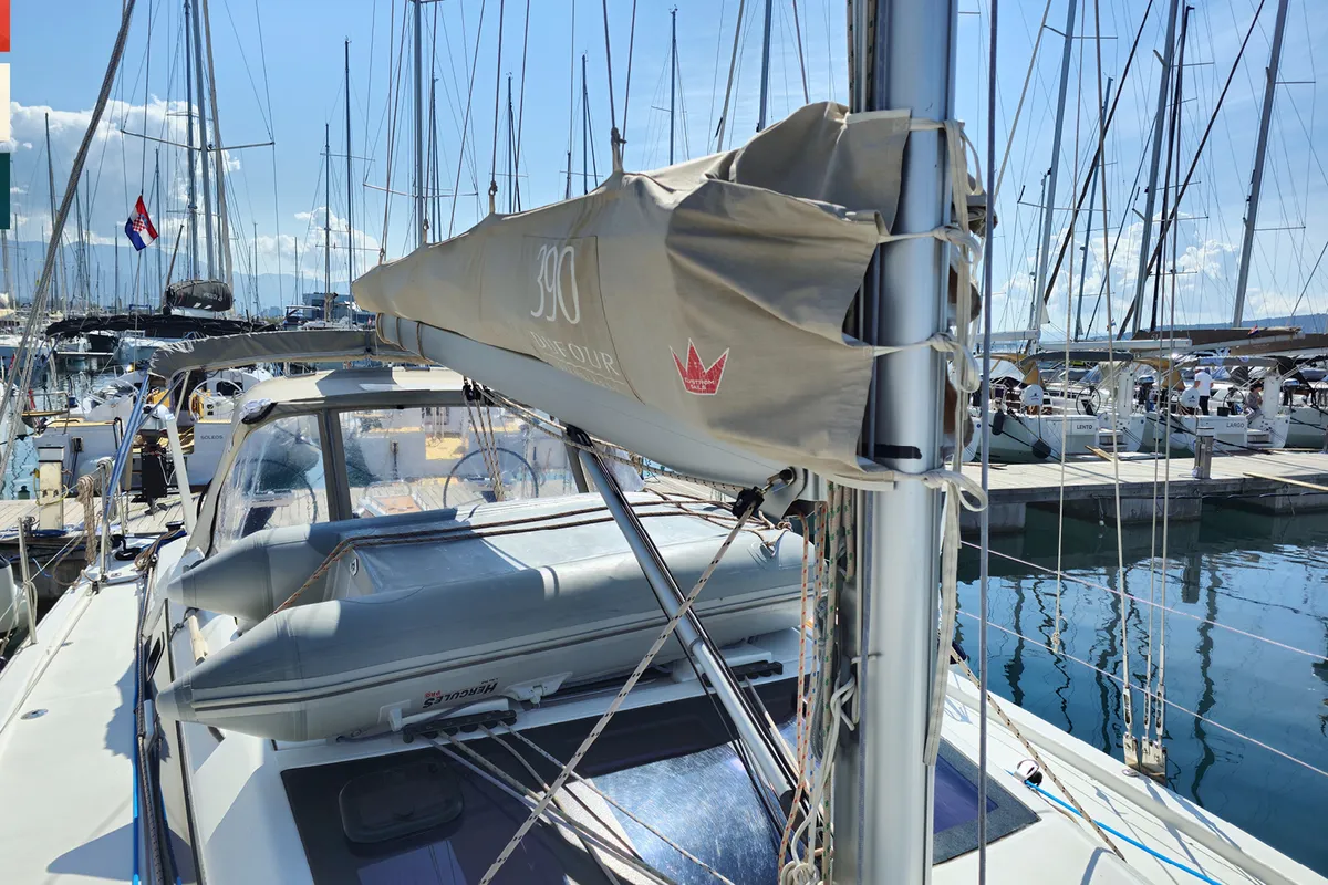 Nika, a Dufour 390 GL sailboat at Grad Kaštela, Croatia