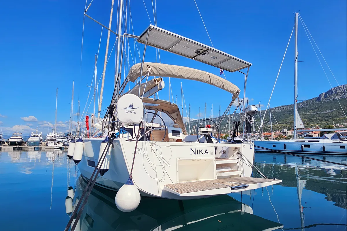 Nika, a Dufour 390 GL sailboat at Grad Kaštela, Croatia