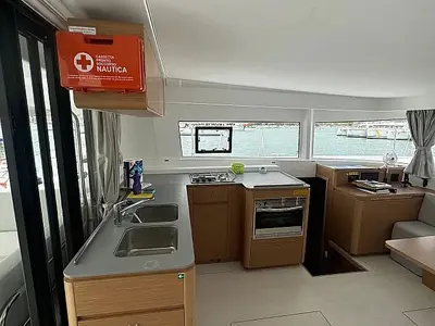Galley of Princess Rita, a Excess 14 catamaran at Seget Donji, Croatia