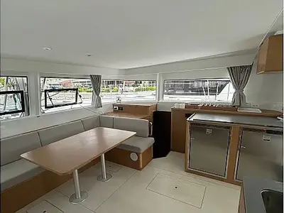 Salon of Princess Rita, a Excess 14 catamaran at Seget Donji, Croatia
