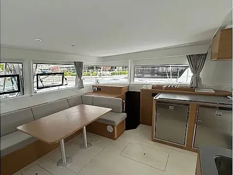 Salon of Princess Rita, a Excess 14 catamaran at Seget Donji, Croatia