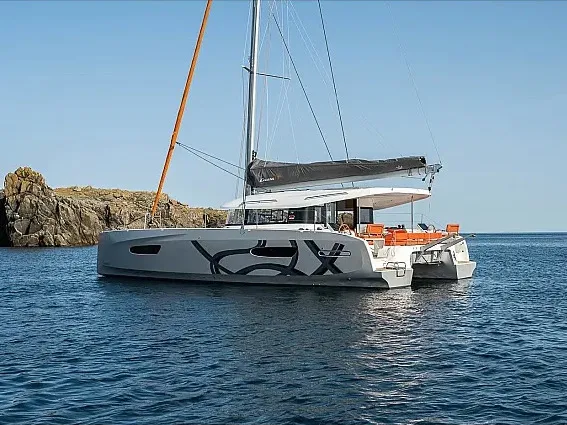 Exterior view of Princess Rita, a Excess 14 catamaran at Seget Donji, Croatia