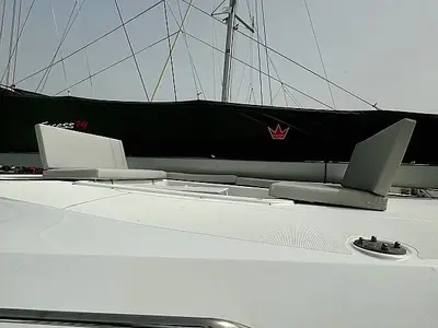 Deck of Princess Rita, a Excess 14 catamaran at Seget Donji, Croatia