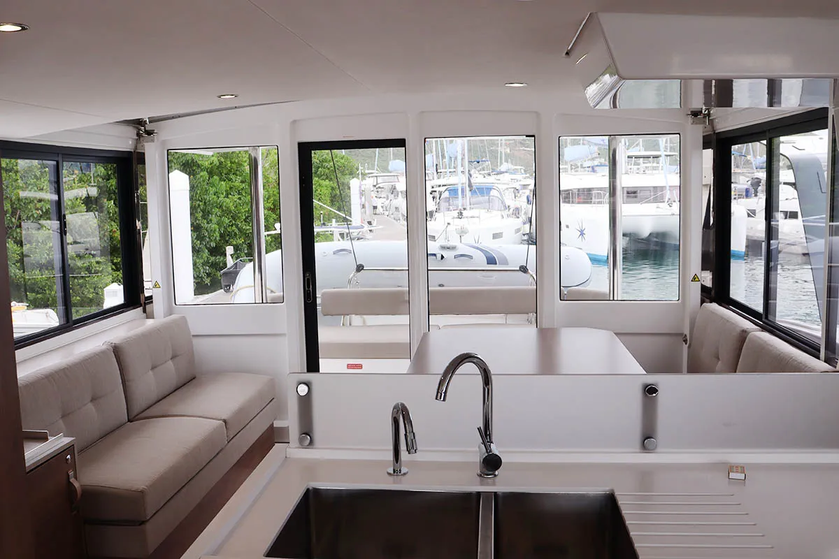 Salon of Joy, a Bali 4.6 catamaran at Road Town, British Virgin Islands