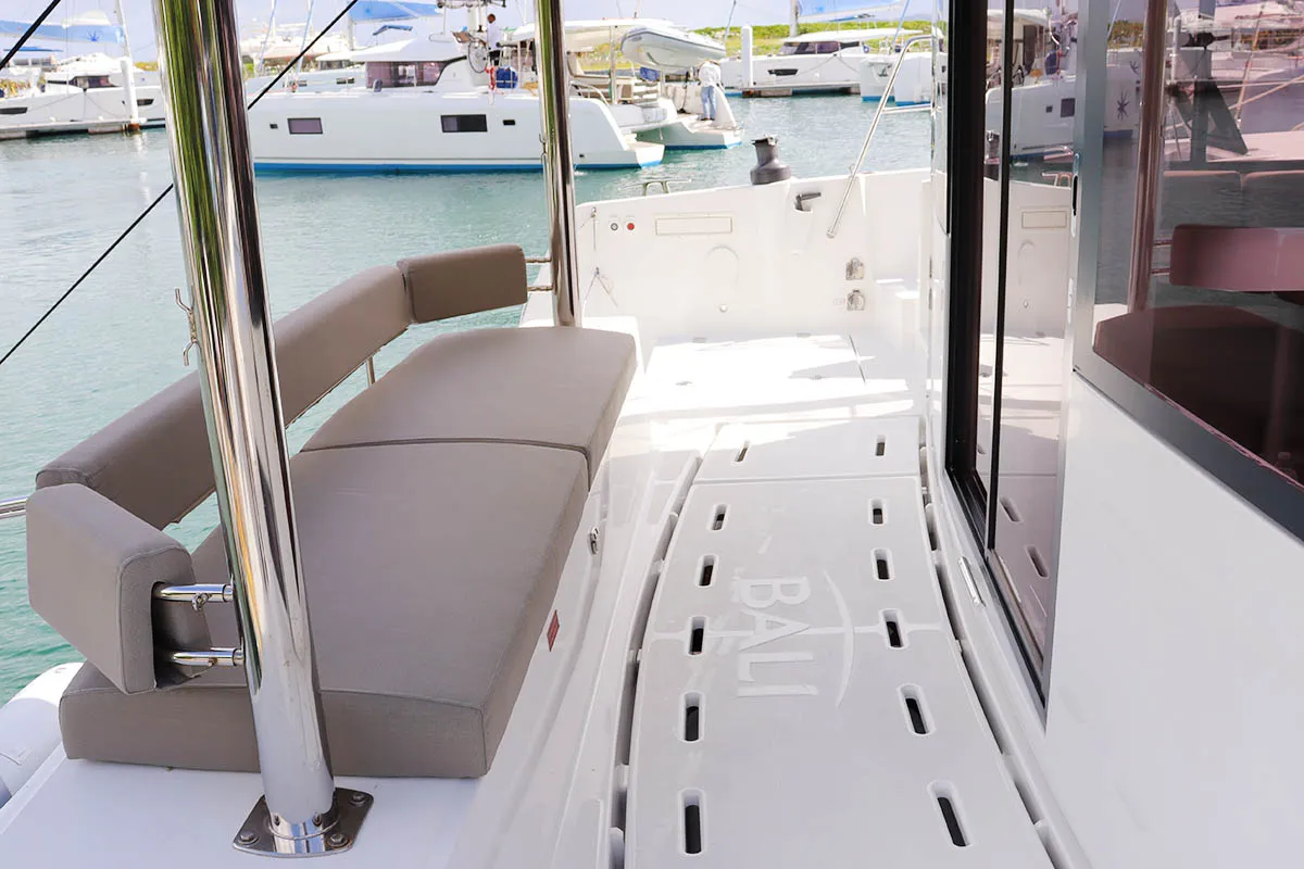 Deck of Joy, a Bali 4.6 catamaran at Road Town, British Virgin Islands