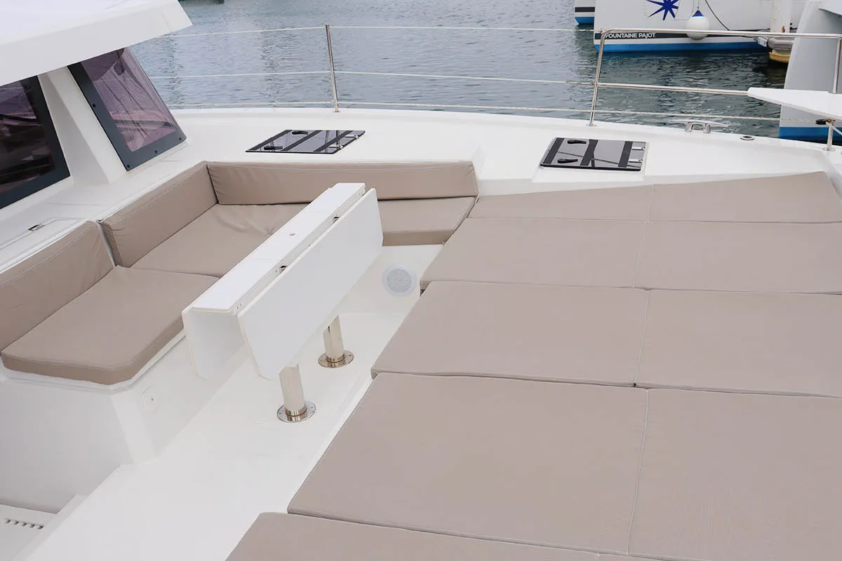 Deck of Joy, a Bali 4.6 catamaran at Road Town, British Virgin Islands