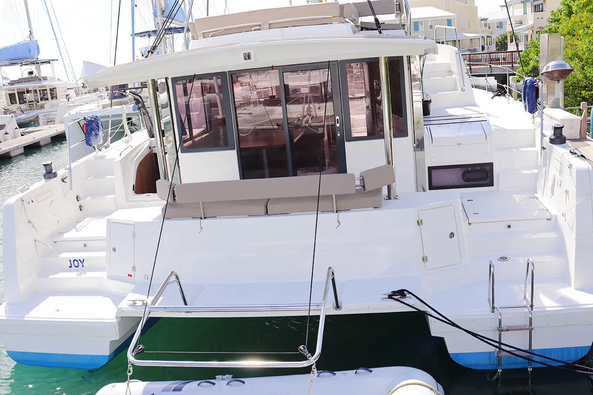 Deck of Joy, a Bali 4.6 catamaran at Road Town, British Virgin Islands