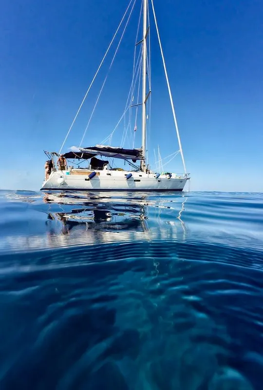 Exterior view of Maria Louise II, a Beneteau 50 sailboat at Capo d'Orlando, Italy