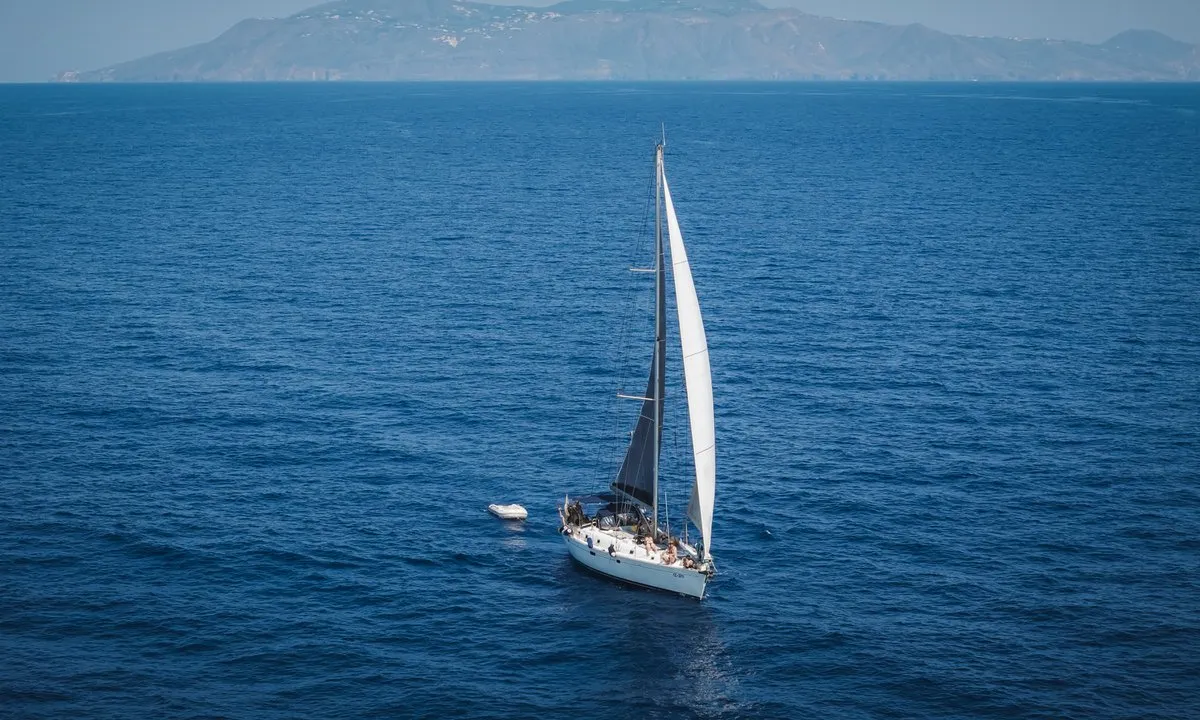 Exterior view of Maria Louise II, a Beneteau 50 sailboat at Capo d'Orlando, Italy