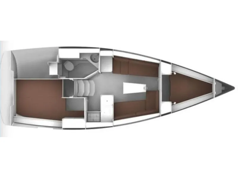 Floor plan of Althea, a Bavaria Cruiser 34 sailboat at Kos, Greece