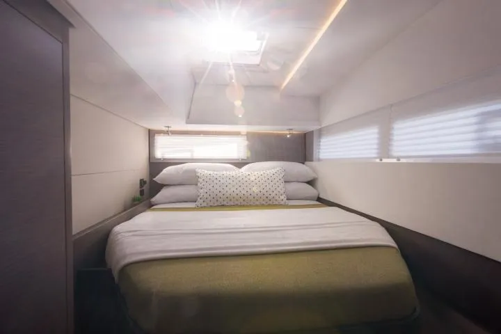 Cabin on SEAMANTA, a Leopard 45 catamaran at Azam Marina, Tanzania