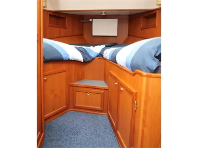 Cabin on Jeanette, a De Drait Kotterjacht 12.2 GL motorboat at Woudsend, Netherlands