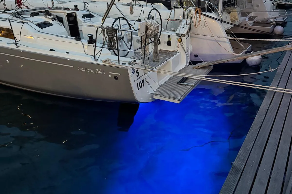Exterior view of Loy, a Beneteau Oceanis 34.1 sailboat at Općina Rogoznica, Croatia