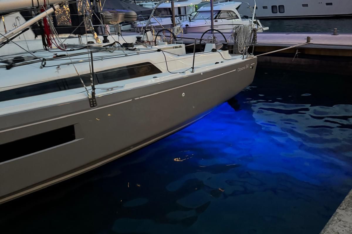 Exterior view of Loy, a Beneteau Oceanis 34.1 sailboat at Općina Rogoznica, Croatia
