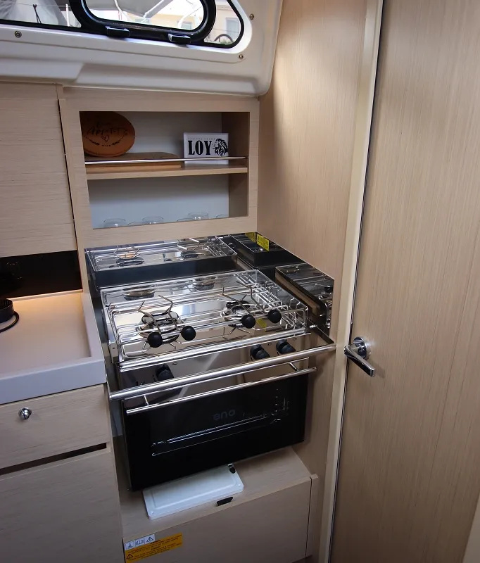Galley of Loy, a Beneteau Oceanis 34.1 sailboat at Općina Rogoznica, Croatia