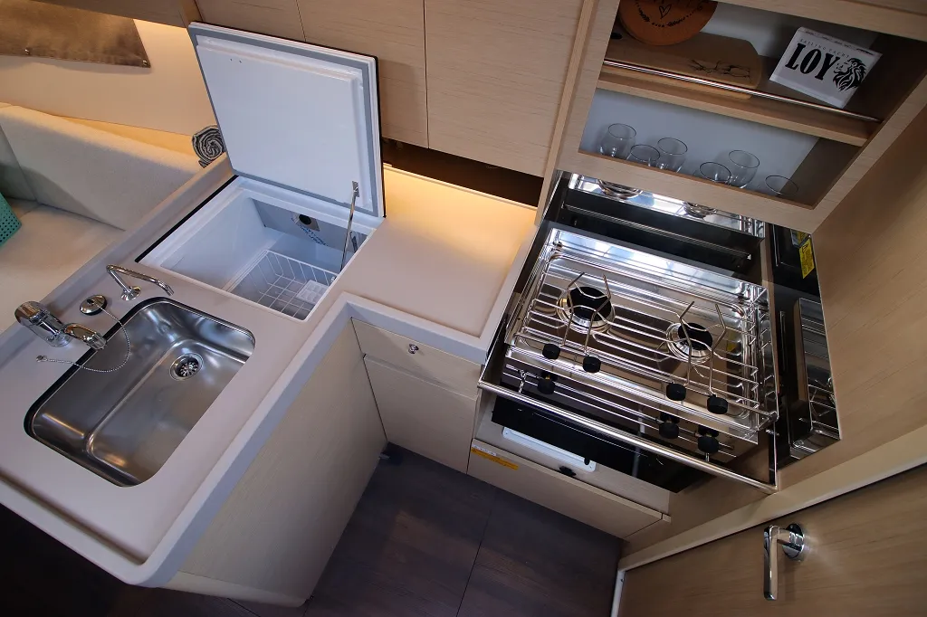 Galley of Loy, a Beneteau Oceanis 34.1 sailboat at Općina Rogoznica, Croatia
