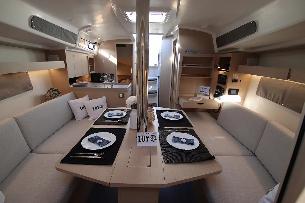 Salon of Loy, a Beneteau Oceanis 34.1 sailboat at Općina Rogoznica, Croatia