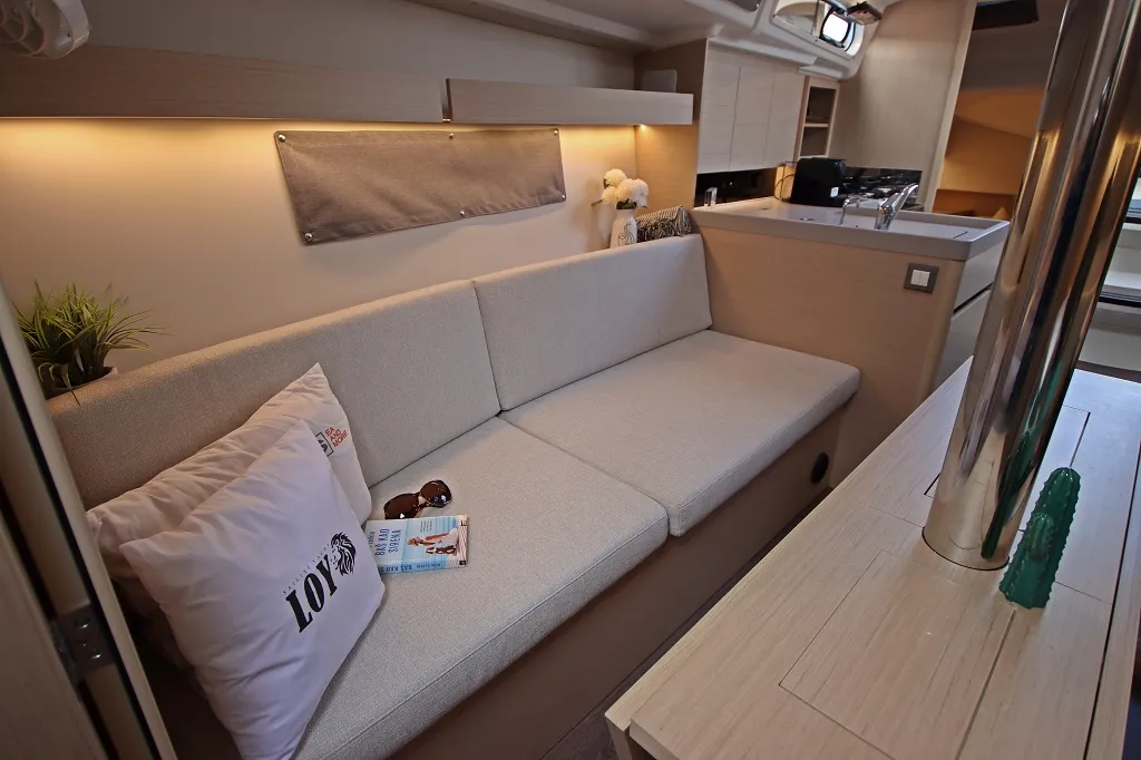 Salon of Loy, a Beneteau Oceanis 34.1 sailboat at Općina Rogoznica, Croatia