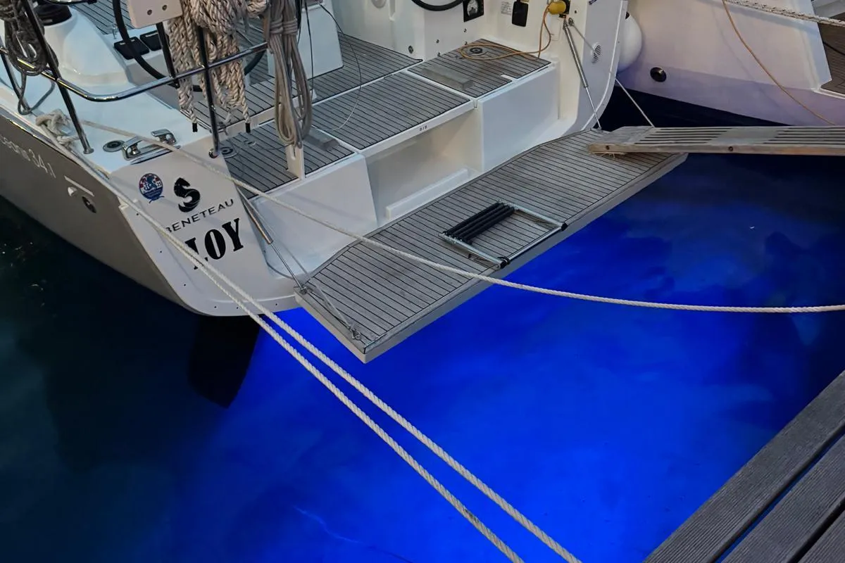 Exterior view of Loy, a Beneteau Oceanis 34.1 sailboat at Općina Rogoznica, Croatia