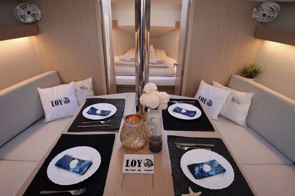 Salon of Loy, a Beneteau Oceanis 34.1 sailboat at Općina Rogoznica, Croatia