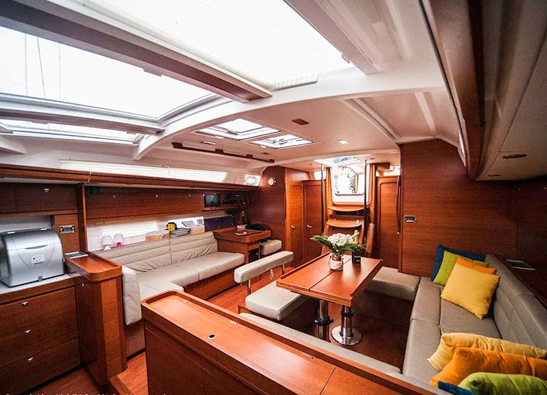 Salon of Kazka, a Dufour Exclusive 56 sailboat at Primošten, Croatia