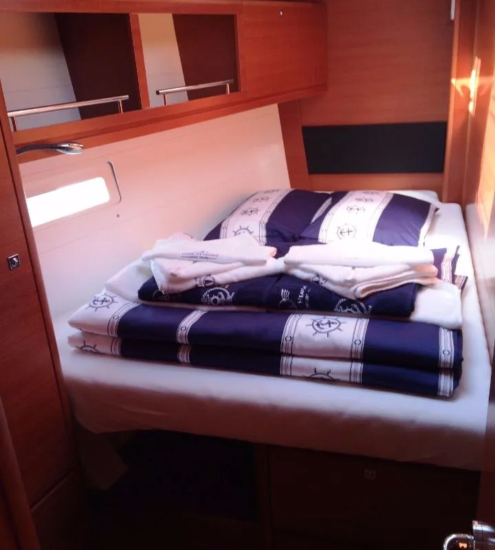 Cabin on Kazka, a Dufour Exclusive 56 sailboat at Primošten, Croatia