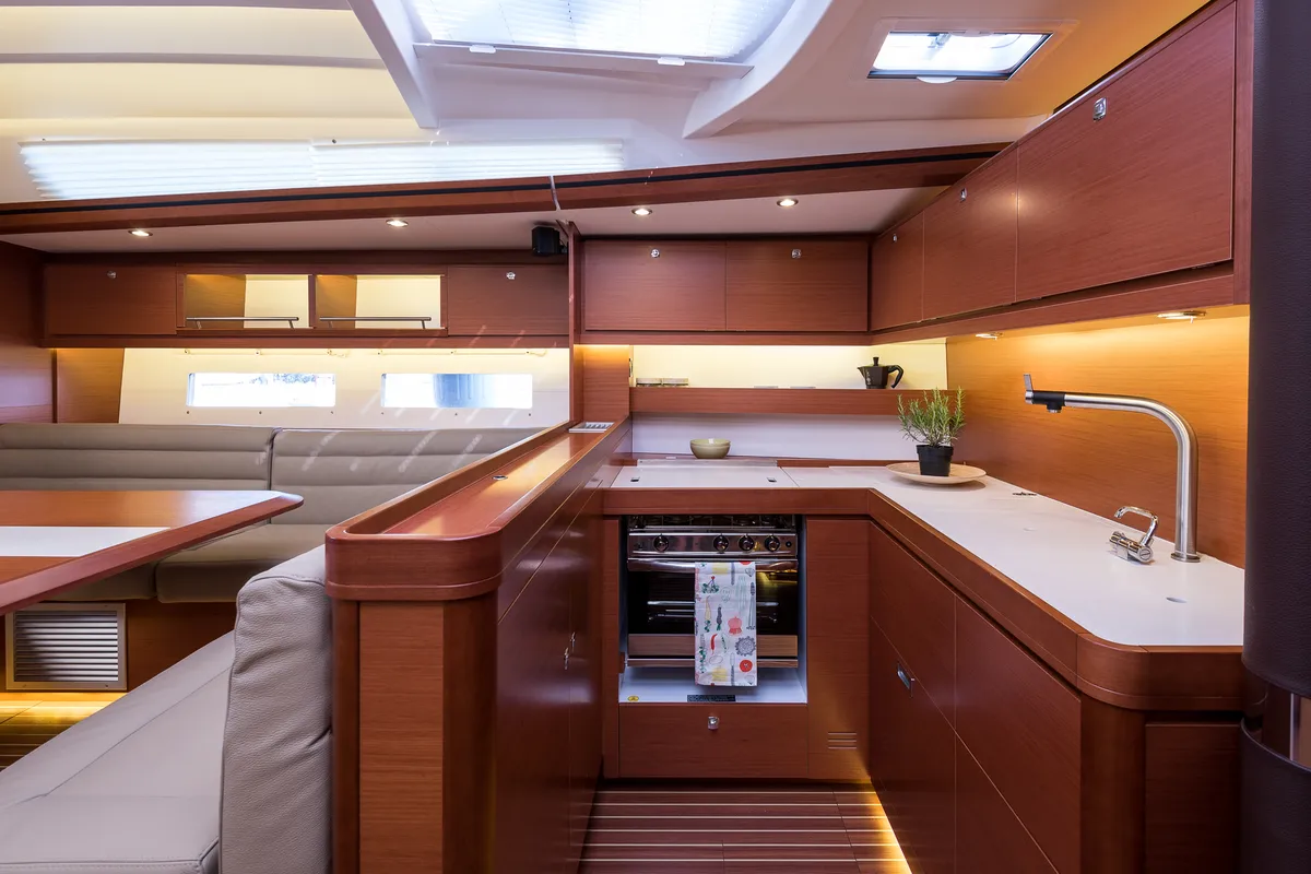 Galley of Kazka, a Dufour Exclusive 56 sailboat at Primošten, Croatia
