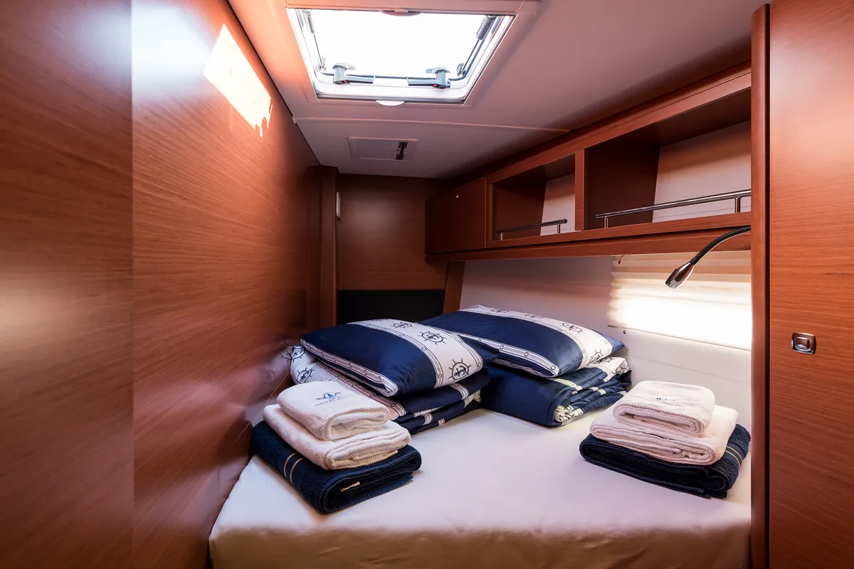 Cabin on Kazka, a Dufour Exclusive 56 sailboat at Primošten, Croatia
