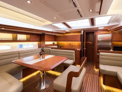 Salon of Kazka, a Dufour Exclusive 56 sailboat at Primošten, Croatia
