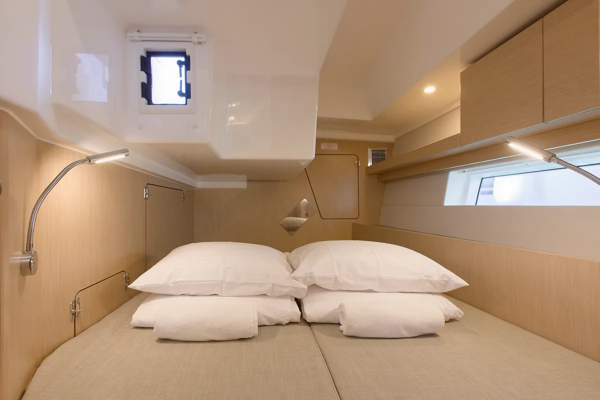 Cabin on Manann II, a Bavaria C45 sailboat at Grad Kaštela, Croatia