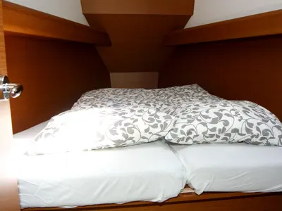 Cabin on Tina, a Jeanneau Sun Odyssey 389 sailboat at Grad Pula, Croatia