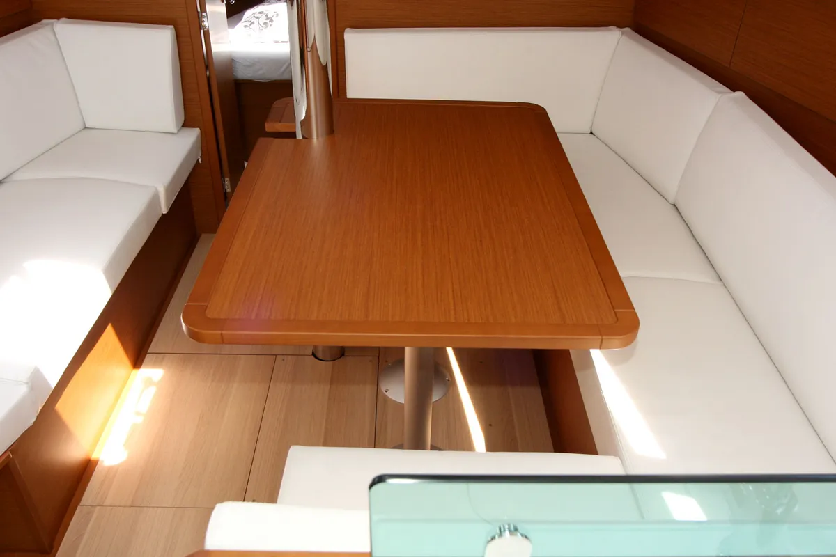 Salon of Tina, a Jeanneau Sun Odyssey 389 sailboat at Grad Pula, Croatia
