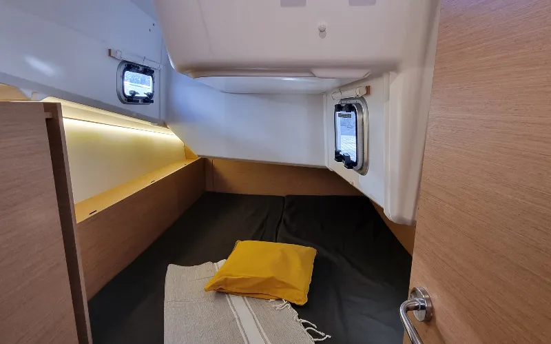 Cabin on Sunny, a Jeanneau Sun Odyssey 380 sailboat at Vallauris, France