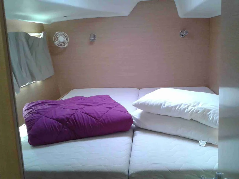 Cabin on Pegasus, a Lagoon 380 S2 catamaran at Municipal Unit of Rhodes, Greece