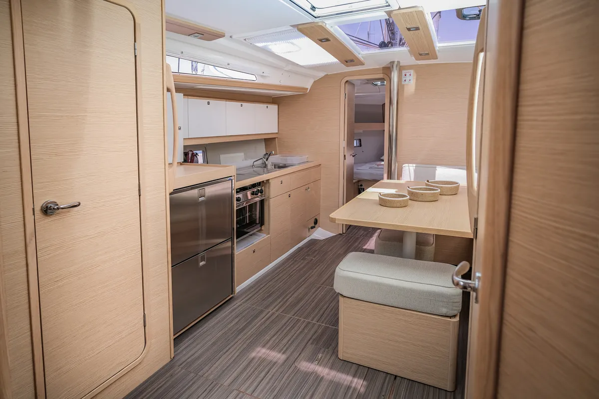 Galley of Paris, a Dufour 390 sailboat at Fethiye, Turkey