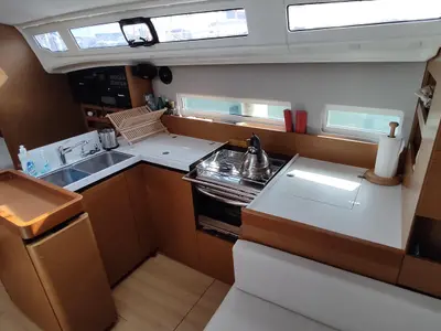 Melisandra, a Jeanneau Sun Odyssey 410 sailboat at Piraeus, Greece