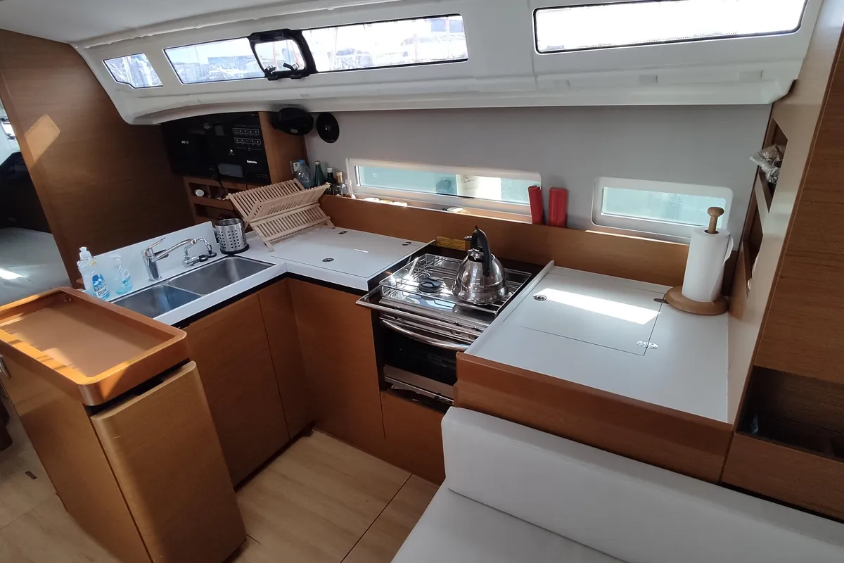 Melisandra, a Jeanneau Sun Odyssey 410 sailboat at Piraeus, Greece