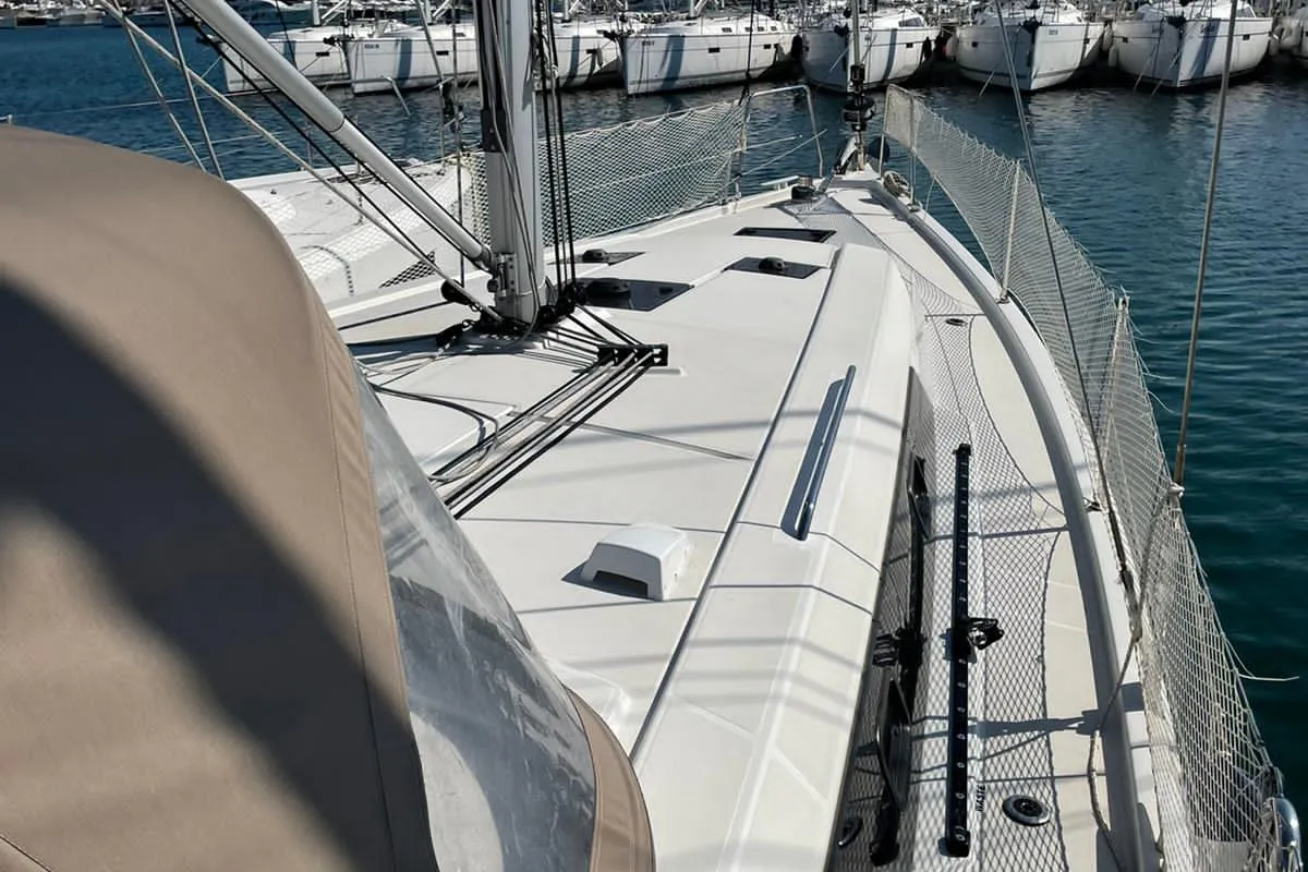 Deck of RITA, a Beneteau Oceanis 41.1 sailboat at Sukošan, Croatia