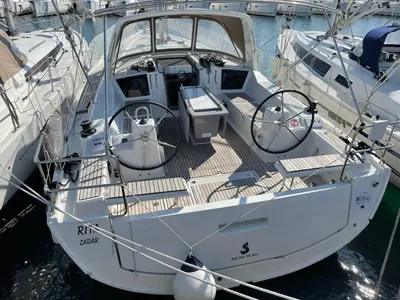 Cockpit of RITA, a Beneteau Oceanis 41.1 sailboat at Sukošan, Croatia