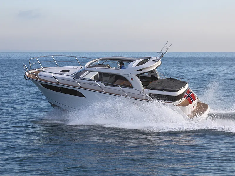 Exterior view of Morski konjic, a Marex 320 ACC motor yacht at Grad Šibenik, Croatia