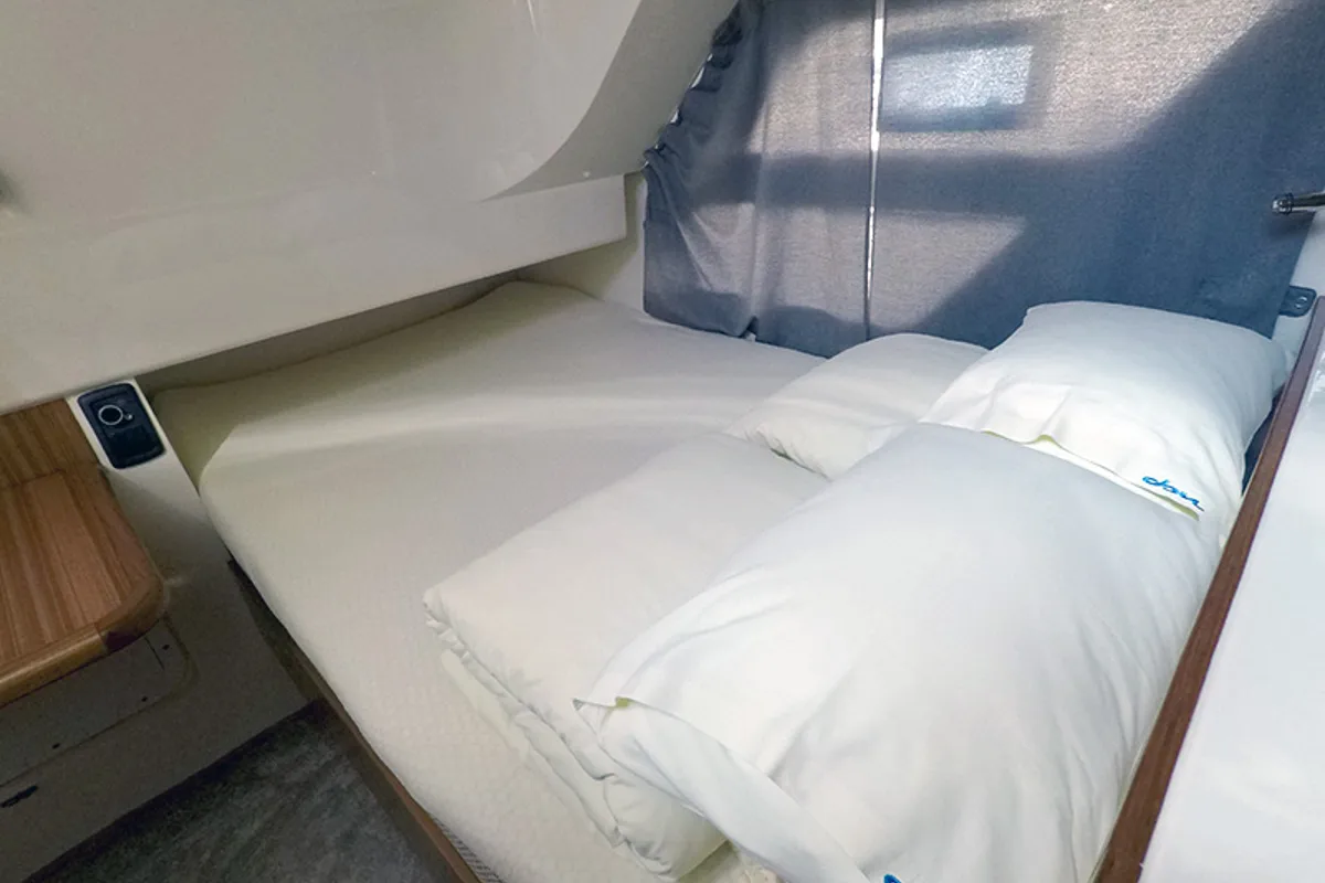 Cabin on Morski konjic, a Marex 320 ACC motor yacht at Grad Šibenik, Croatia