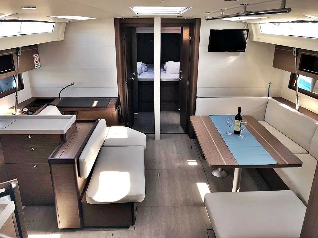 Salon of Pearl Dreams, a Beneteau Oceanis 51.1 sailboat at Općina Sukošan, Croatia